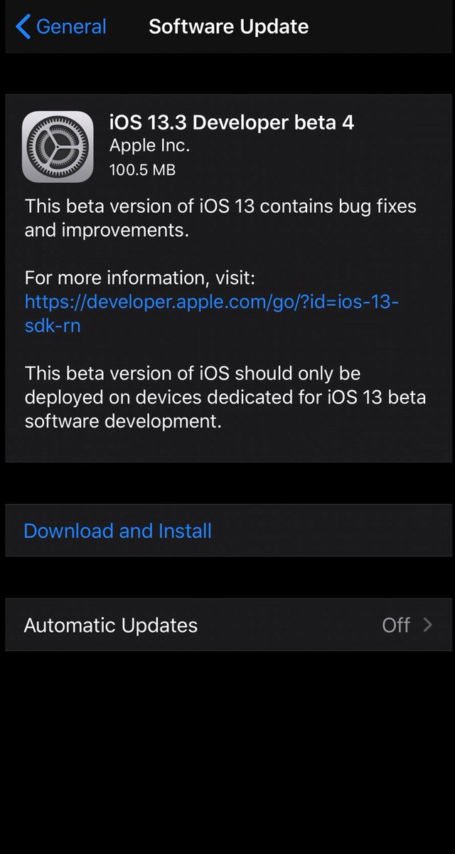 ioshots's tweet image. iOS 13.3 Dev beta 4 has been released. #iOS133 #iOS133DevBeta4