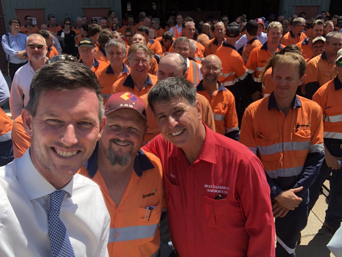 MarkBaileyMP's tweet photo. In Maryborough Premier @AnnastaciaMP just announced with Bruce Saunders @Putmaryborough1 a $300 million pipeline of manufacturing work til 2030 in signed MOU for @downergroup Maryborough Rail workshop. Labor backs local manufacturing jobs vs @LNPQLD had NGR trains made overseas https://t.co/fWO5UGBbqd