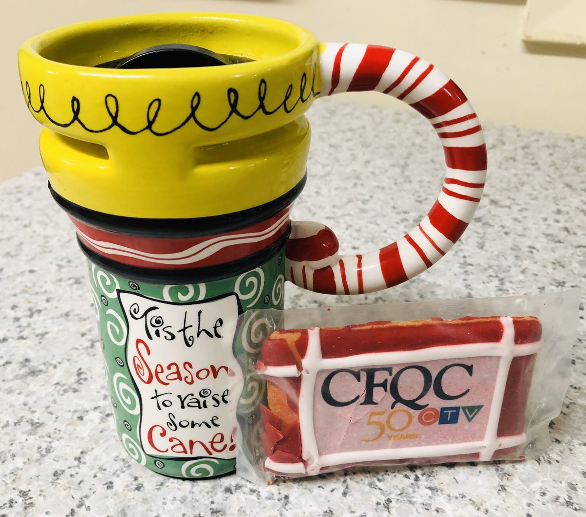 CTVBlair's tweet photo. Mmm, #CFQC anniversary cookies to go with coffee. https://t.co/2IQlCz8dex