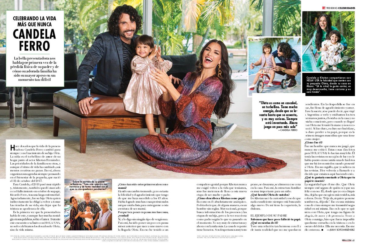 candelaferro's tweet photo. Celebramos con @USAHOLA los 2 años de Oleta y nuestra nueva vida como papás! Busquen la edición de diciembre y disfruten de la magia de las fotos de @gioalma thank you @miguelsirgado ❣️🌴👧🏻 ❣️@FernandezKHOTAN https://t.co/YocvaFulyP
