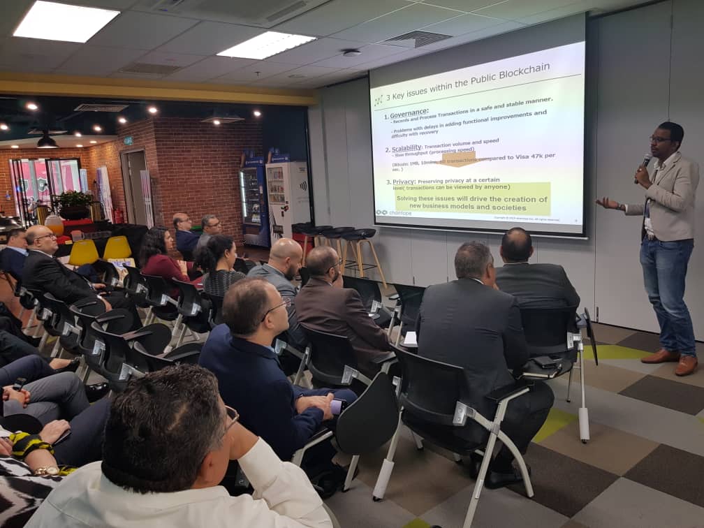 chaintopeglobal's tweet photo. Chaintope was privileged to host members of the Egyptian Banking Institute in Orbit recently sharing with them solutions in the Supply Chain, Energy, &amp; the Fintech space. A total of 24 participants representing various banks in the Middle East were present. #techstartups https://t.co/i9EvCEG8l9