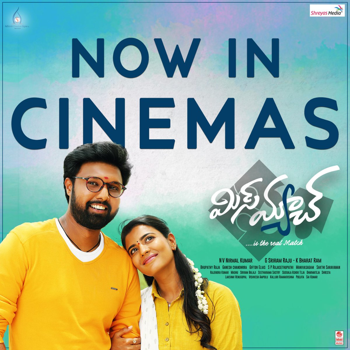 shreyasgroup's tweet photo. The day is here ❤️
#Mismatch grand release today, book your tickets now &amp; enjoy your weekend by watching the best family Entertainer a at your nearest theaters 

#MisMatchDay 
#MisMatchintheaters

@USUdayShankar @aishu_dil @NvNirmalkumar  @shreyasgroup https://t.co/DatUMsmvus