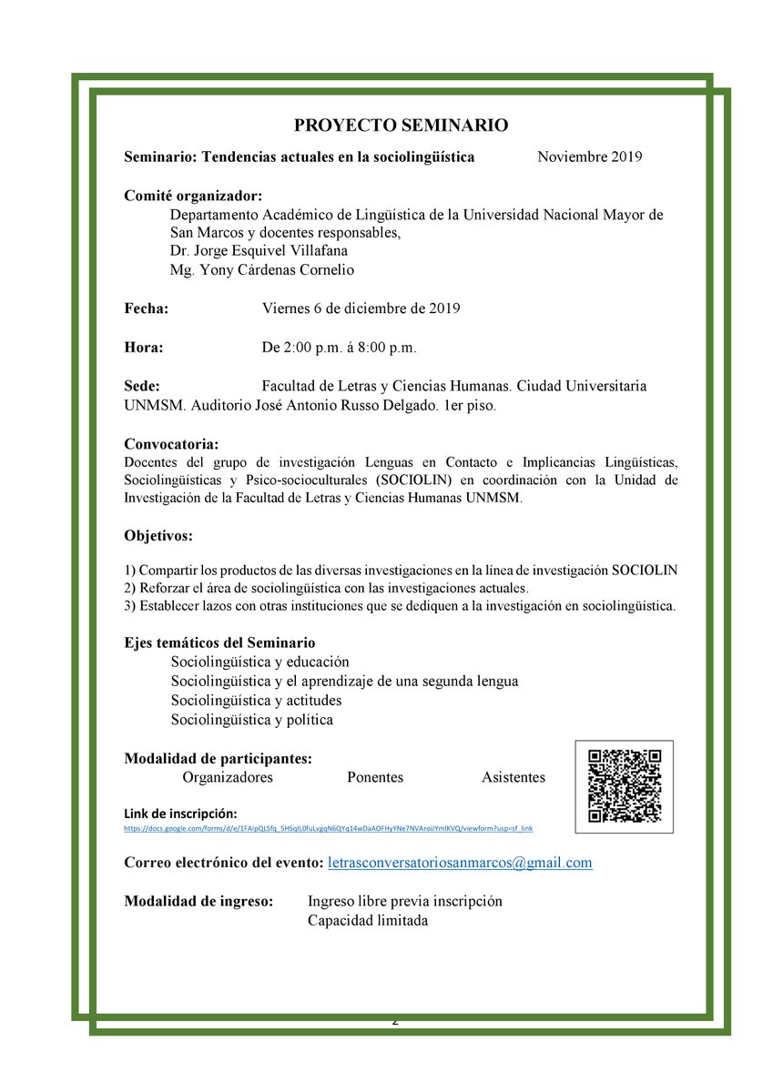 letrasUNMSM's tweet photo. #Mañana #EventosLetras #LingüísticaUNMSM 

Compartimos el programa del Seminario «Tendencias actuales en la sociolingüística».

No te pierdas las ponencias y descubre las investigaciones en el campo de la socioligüística que se están realizando en nuestra facultad. https://t.co/Mtsj1HyC4B