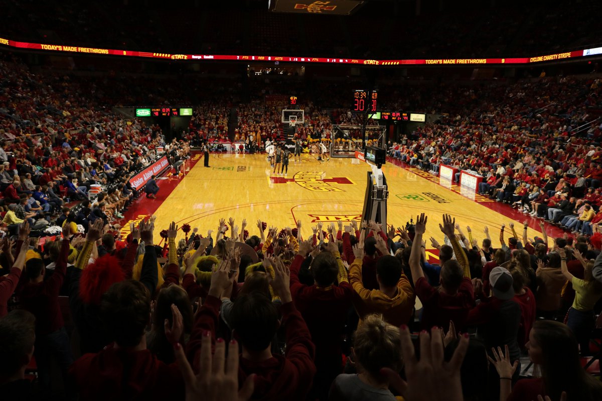 CycloneAlley's tweet photo. Here's some sights from last night's win! Let's bring the magic this Sunday against #16 Seton Hall! #DefendHilton https://t.co/ueHb1QQJei