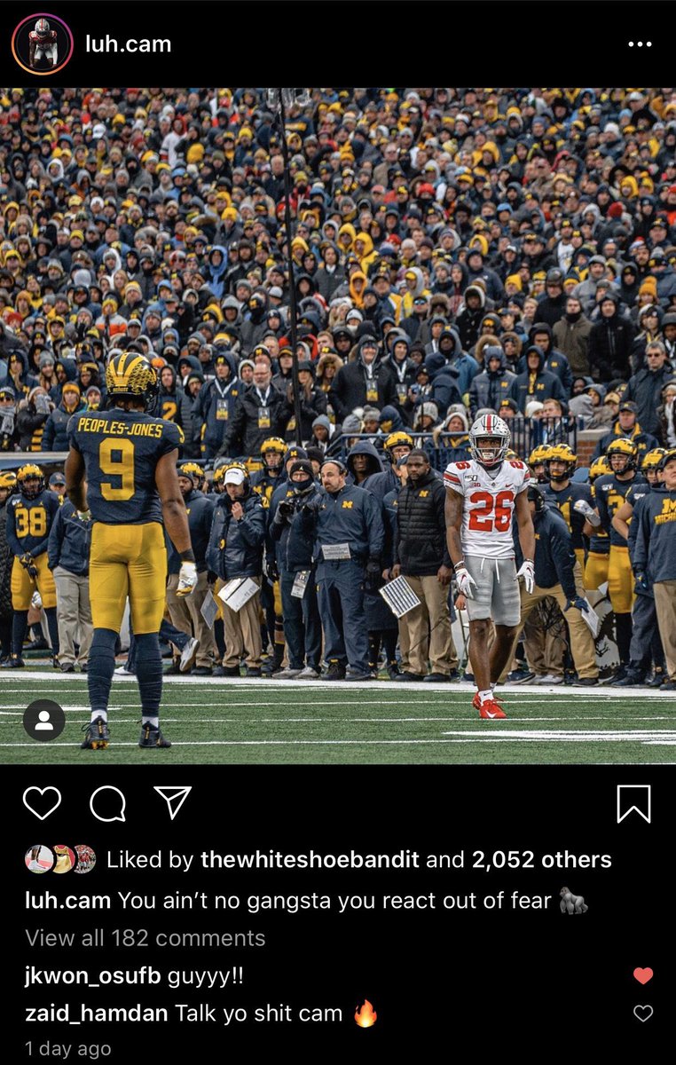 BarstoolOSU's tweet photo. I guess Michigan’s L on the field wasn’t enough for Donovan Peoples-Jones 🤣 (via @BuckeyeEdits15) https://t.co/Cuk2FgZZXz