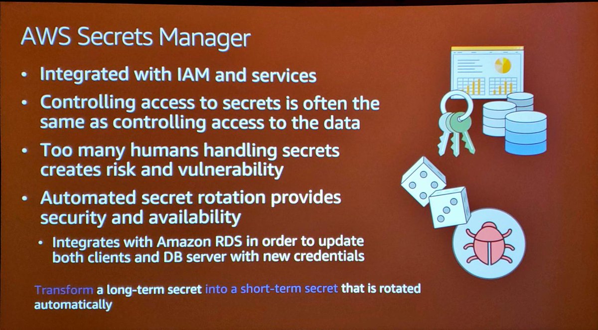 Use AWS Secrets Manager for streamlined secrets management for DB access #AWS #AWSreinvent2019