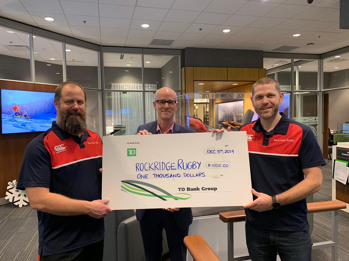 Investing in youth-play initiatives TD Park Royal is pleased to support Rockridge High School Rugby and the team trip to Argentina. Good luck!! <a href="/lisapaley2/">Lisa Paley</a> #TDParkRoyal #TDPlayPacific2020