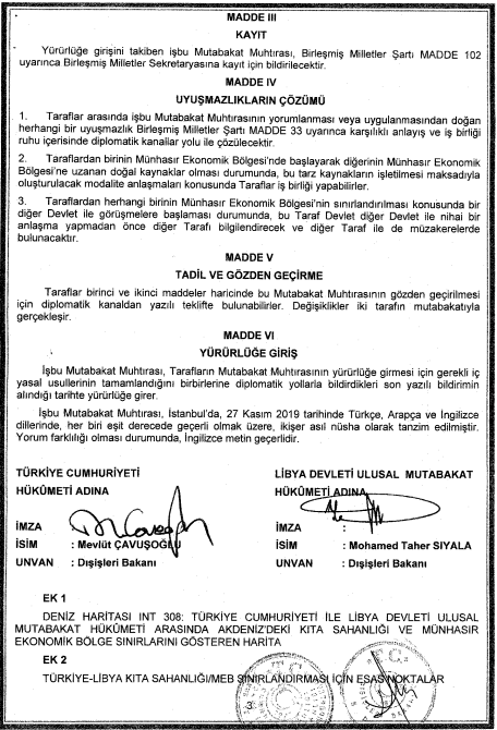 TBMM 'ye sunulan Akdeniz'de deniz yetki alanlarının sınırlandırılması anlaşması