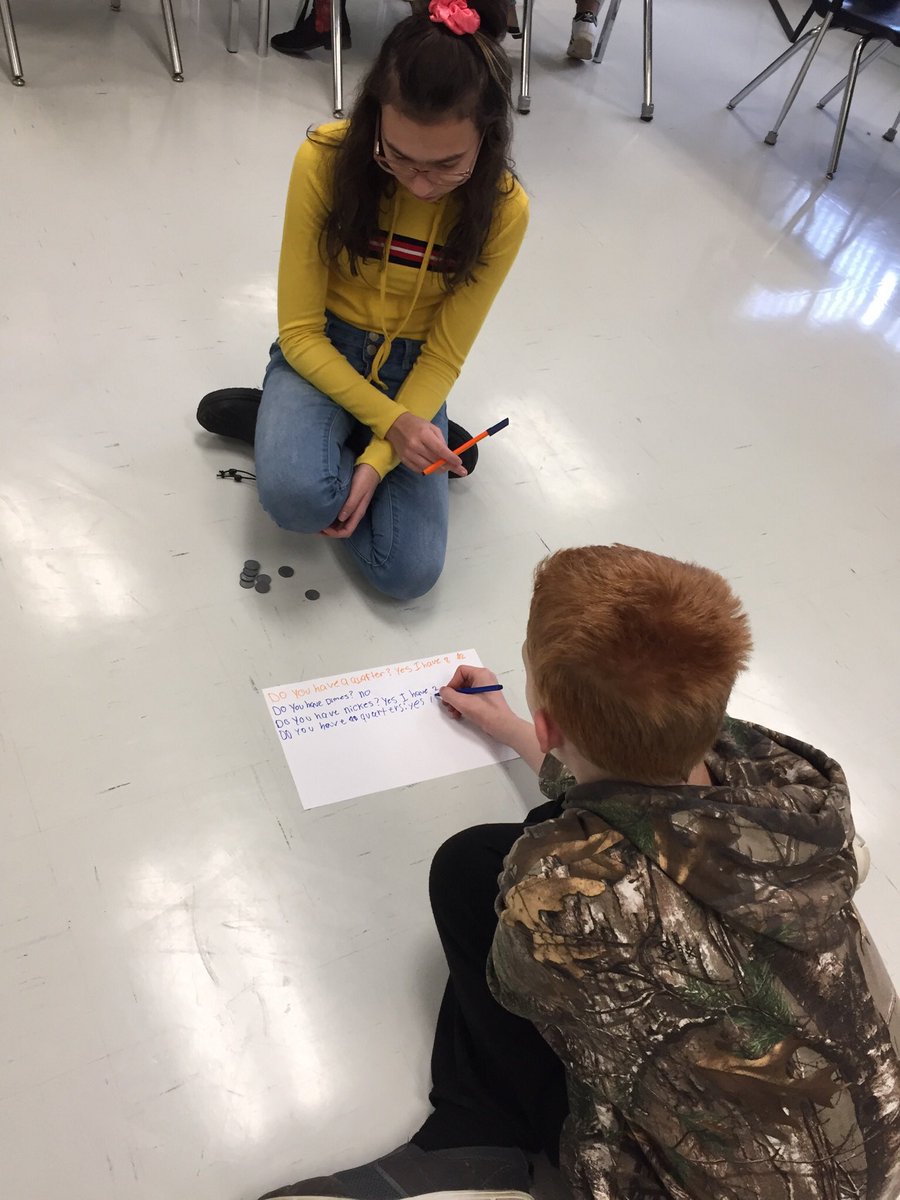 feliciaheron's tweet photo. The @DougallDragons RISE students then broke into groups to play their own games of “Twenty Questions: Money Math Edition” to consolidate their learning! 💰#ContextsForLearning #Mathematics  @MelanieBarrette @gecdsbpro https://t.co/VaqoQQFFmT