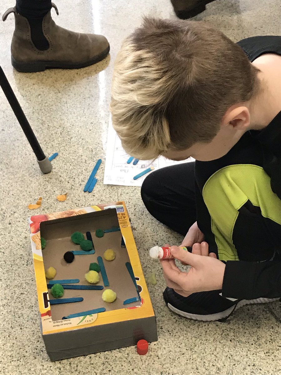 AESFunWing's tweet photo. These Grade3/4s celebrate failing, because it means learning how to problem solve! ππΌππΌ #marblemazes @Andover_Elem #34Boyd https://t.co/pTAfMXZiXa