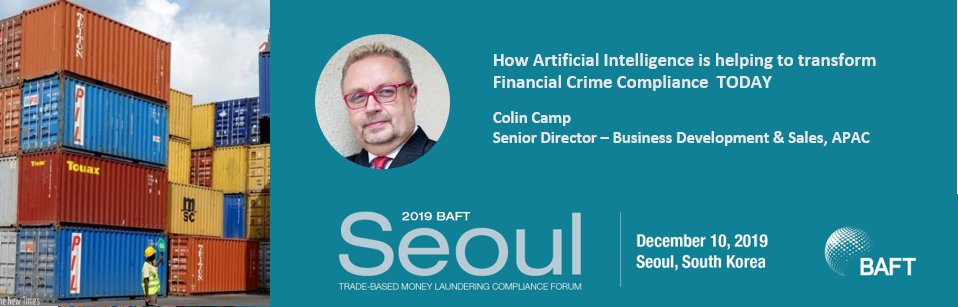 pelican_ai's tweet photo. Join Colin Camp, our Senior Director of Business Development &amp; Sales, on how Artificial Intelligence is transforming Financial Crime Compliance  at @BAFT_Global #TBML Compliance Forum in Seoul on Dec 10. Register today: https://t.co/njQQQ535wp #fintech #ai #fcc https://t.co/iNVc7GLxbv