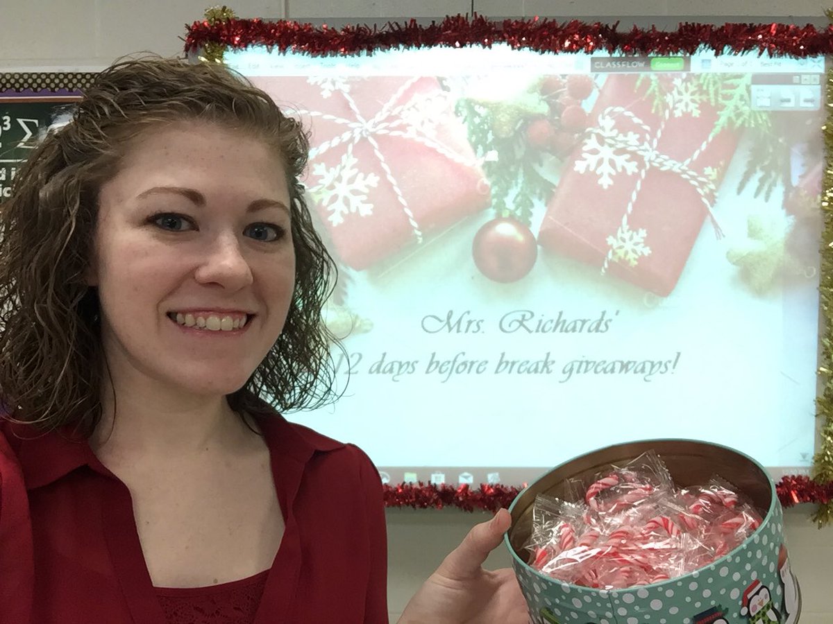 MrsRichardsJHS's tweet photo. The only way to survive the last 12 days before winter break. Gotta make it fun for my students. #12DaysofGiveaways #teacheronabudget https://t.co/6MiDoKAa0O