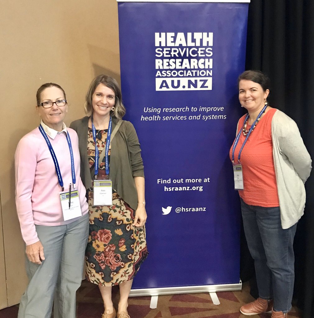 EdelmanAlex's tweet photo. The @TownsvilleHHS and @jcu contingent at #hsr19 in Auckland! Including 3MT winner @AmyBrownRT 👏👏 (just missing our colleague @globalstopp) Northern Queensland health services research on display! 👊 @hsraanz @PainTilley https://t.co/ChkX28zdTq