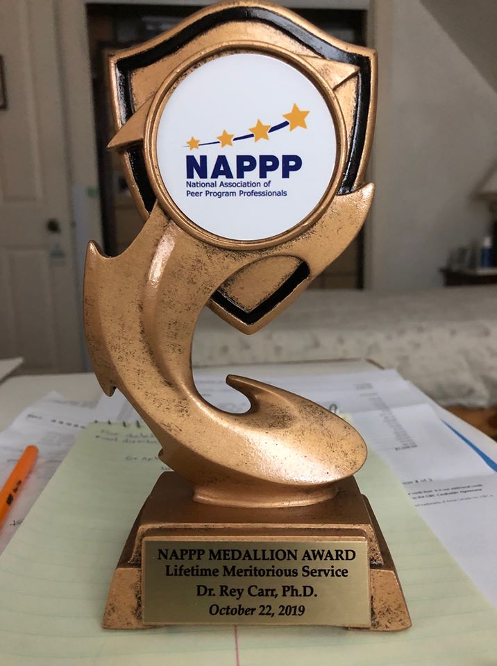 Peer_Resources's tweet photo. Our CEO, Rey Carr, has received the Lifetime Meritorious Service in the Peer Programs Field Medallion Award from the National Association of Peer Program Professionals. Congratulations to a wonderful peer, mentor and coach. https://t.co/MNTFWF79Wg
