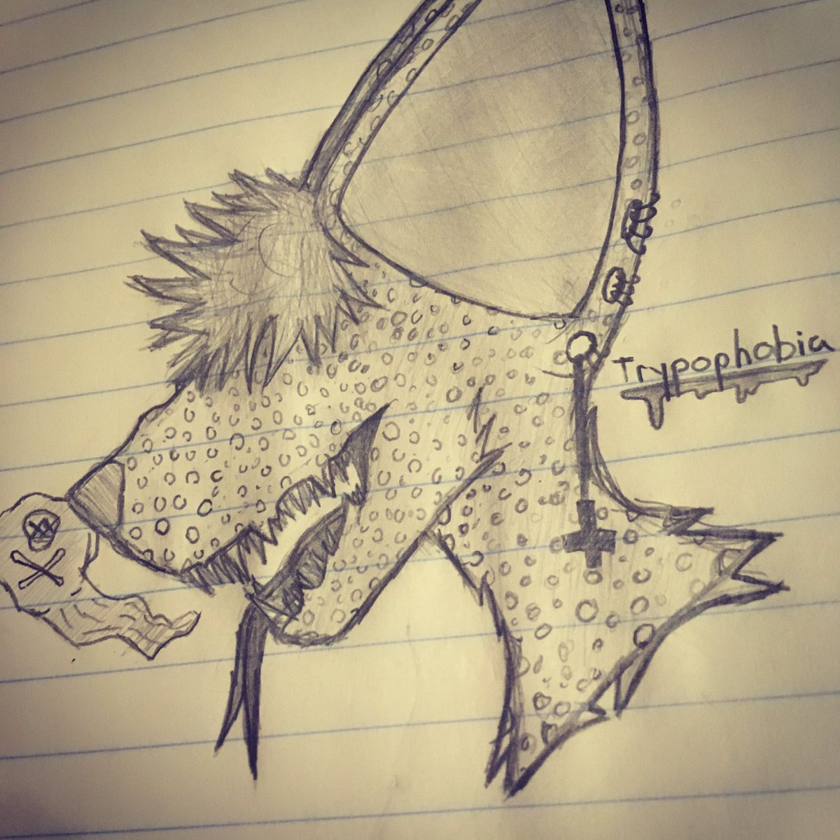 MortemTheWolf's tweet photo. This is Part 1 of my #furry #art #collection of my #artwork bases on #phobias. Today’s phobia is #trypophobia.

#furryart #furryfandom #traditionalart #traditionalfurryart #punkfurry #wolf #caninefurry https://t.co/lxDQ5kDLS2