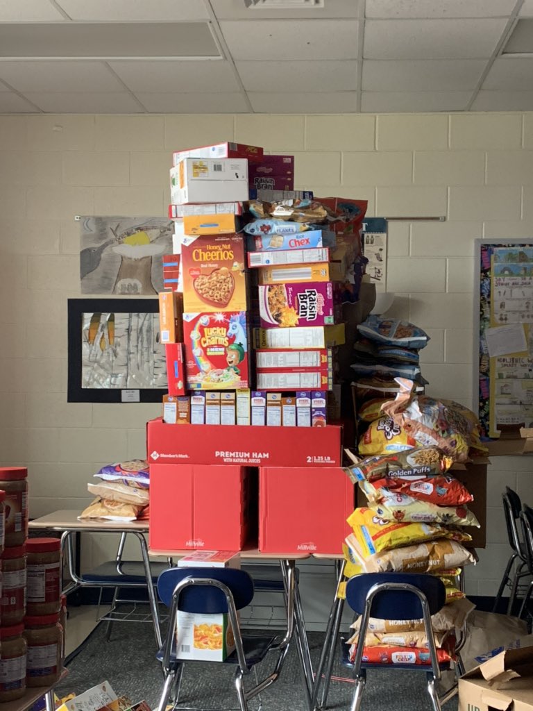 KrystalRenton's tweet photo. Students skyrocketed past their goals for the food drive! Their compassion and desire to make a difference is contagious. So proud to be part of this community. Go Bobcats! https://t.co/hp6JbiveQC
