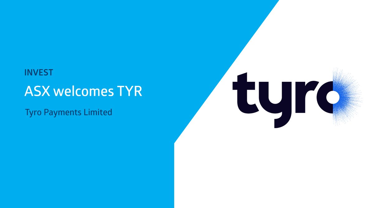 Congratulations <a href="/Tyro/">Tyro</a> Payments! $TYR is a technology-focused and values-driven company providing Australian businesses with payment solutions and value-adding business banking products. bddy.me/33TKoTJ #ListASX #ipowithasx