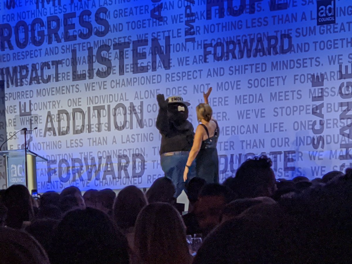 Putting power behind purpose! <a href="/lisaesherman/">Lisa Sherman</a> and #Adcouncildinner get behind transforming society's problems. Thank you for all that you are doing including 75 years of <a href="/smokey_bear/">Smokey Bear</a>.