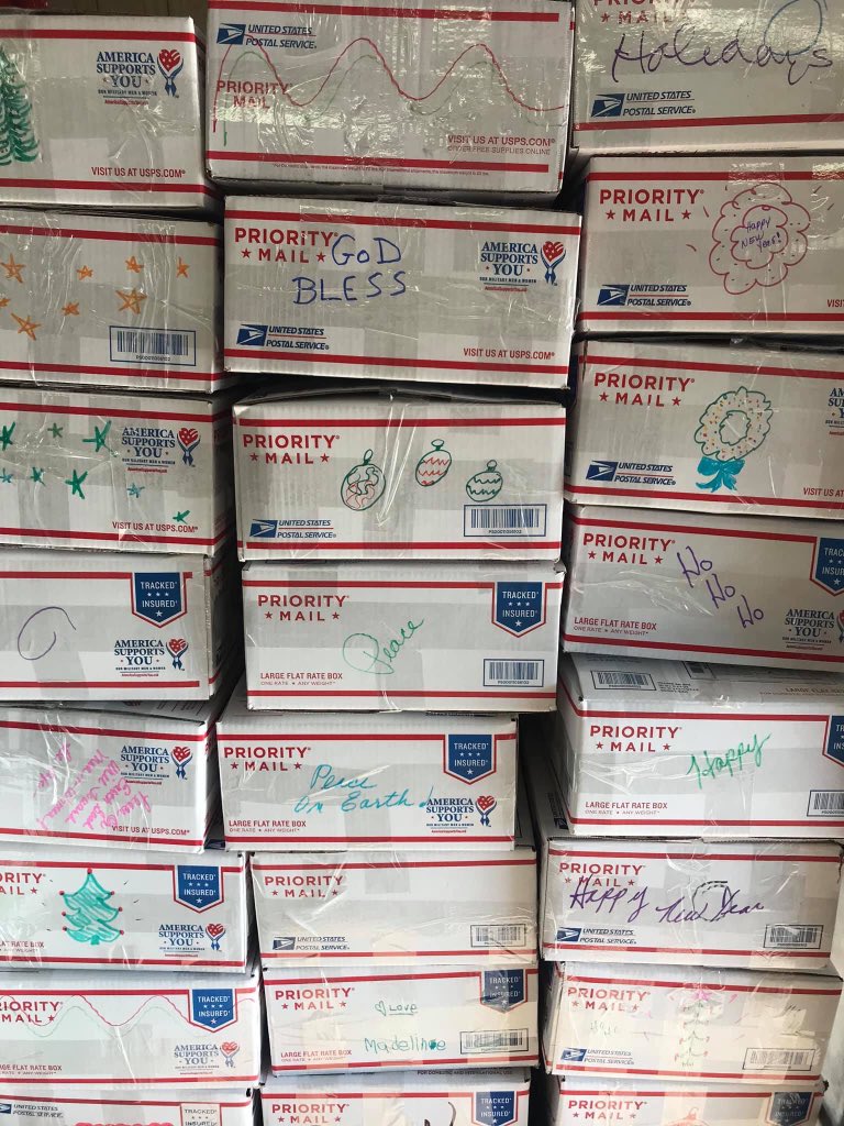 jolietrefinery's tweet photo. Great afternoon assembling holiday gift boxes for deployed service members. Every item in every box is hand packed and every box is hand decorated for an extra personal touch. 

Thanks to our Veterans Advocacy and Support Team (VAST) for coordinating. #operationcarepackage https://t.co/SZPDjGZ64p