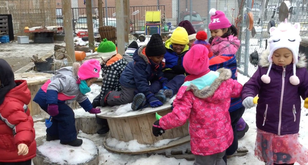 Today’s discovery! The “Seesaw!”
I wish you could hear them screaming w/ excitement! #TheSimpleThings #OutdoorClassroom #LetThemPlay #GetOutside #4Seasons #4Frames #TurnTaking #TeamWork #HolyFamilyTCDSB