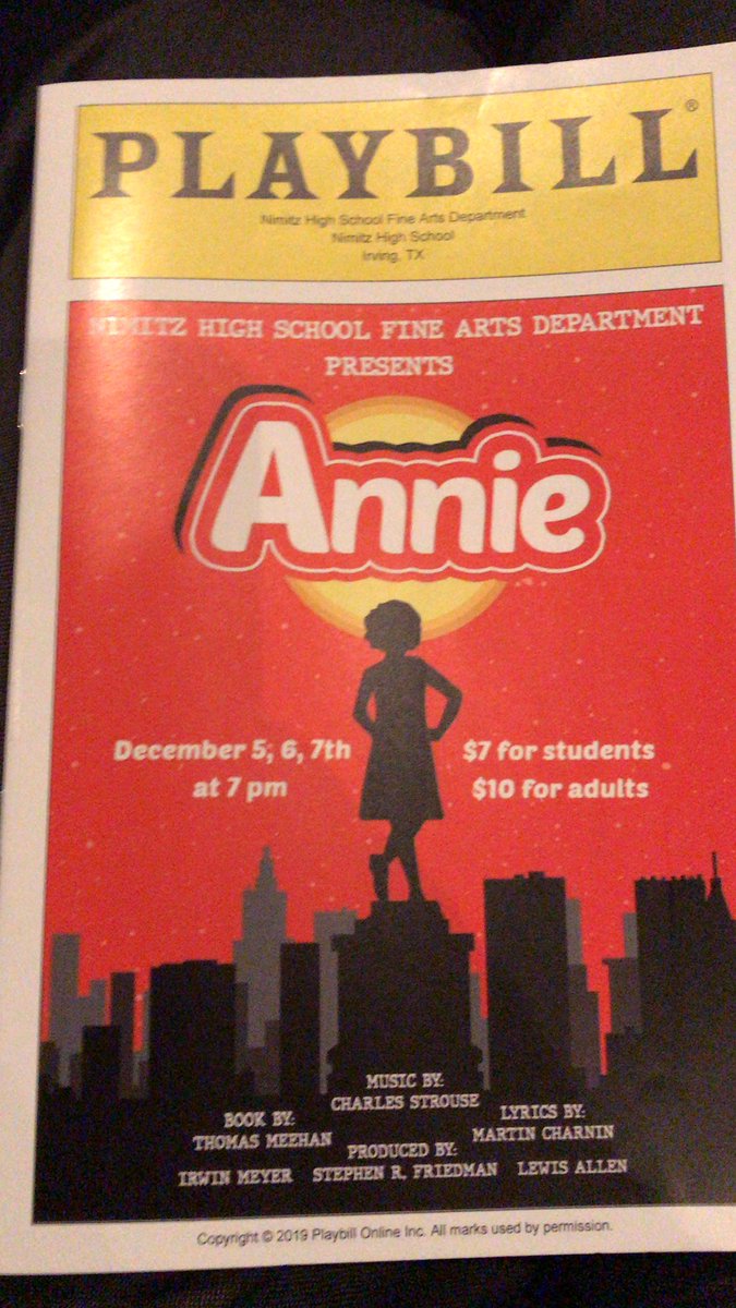 Looking forward to the 1st musical of the year at Nimitz HS