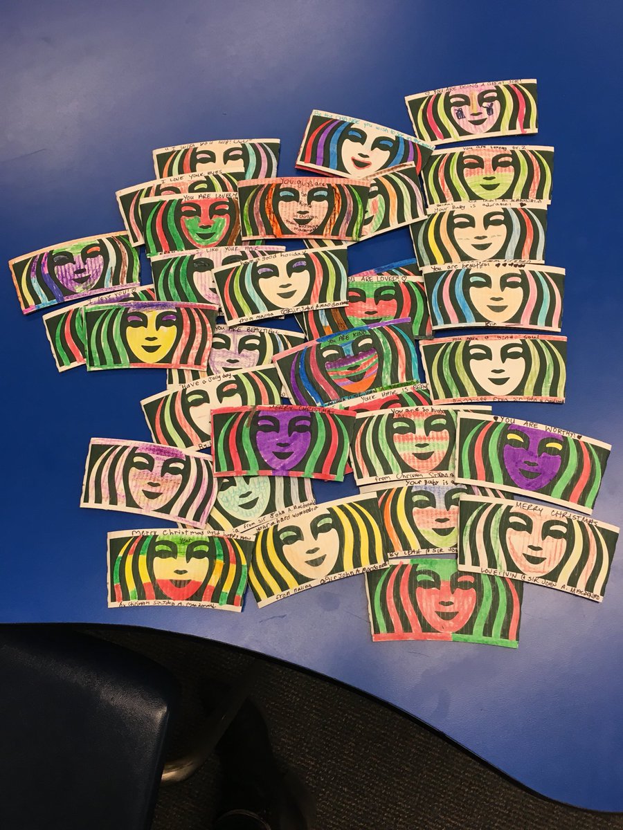 growwithgiggles's tweet photo. ‘‘Tis the season to be caring, especially at @MACEaglesLondon. Some dedicated students worked hard to add some love to @Starbucks cup sleeves! #maccares https://t.co/sGr9cdMy5Q