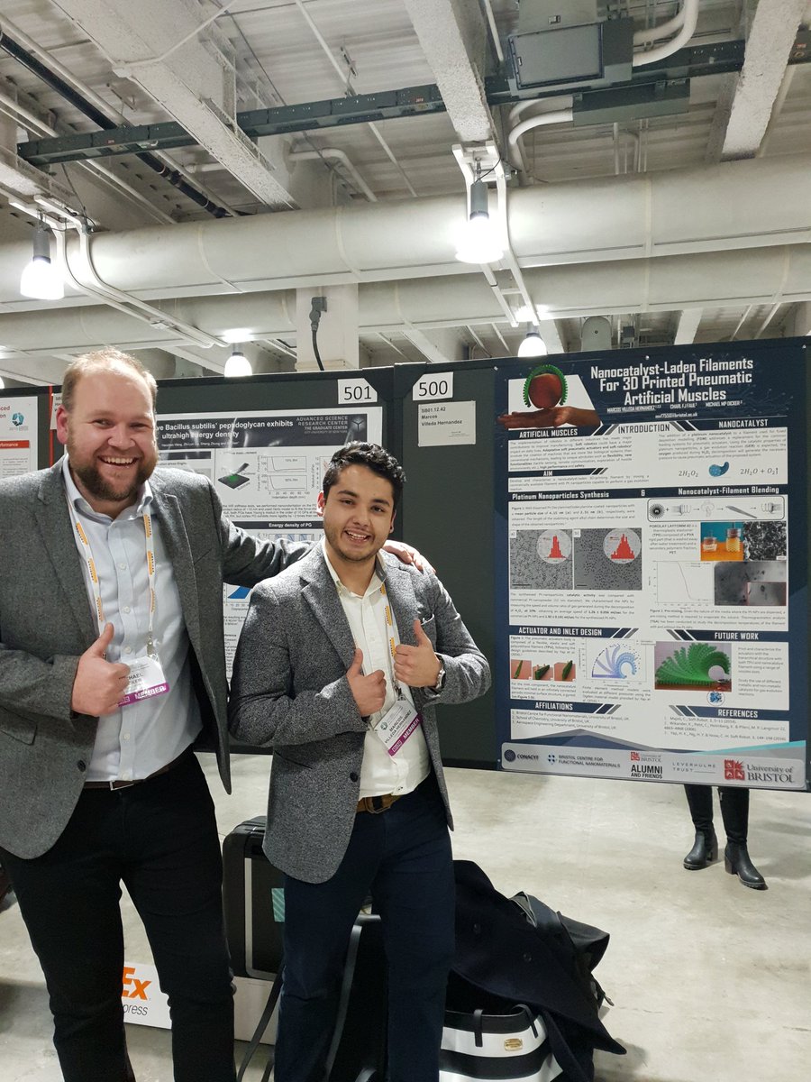 Michael_Dicker's tweet photo. Thursday night @Materials_MRS #F19MRS And Marcos Villeda Hernandez @M_VilledaH of @Charl_FJ_Faul @BristolUniACCIS @SoftLabBristol @BCFN_Bristol is presenting his artificial muscle poster. Not only does he do great research, we see here that he also has great fashion sense! https://t.co/qVSSBZrCzd