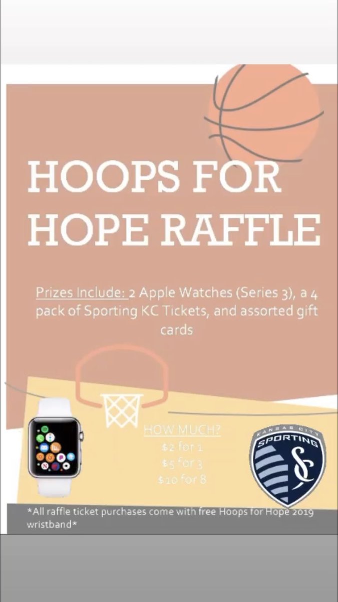 Also, remember that tomorrow night is Hoops For Hope Varsity Night! Enter the raffle for your chance to win some pretty cool stuff! Finally, show your support tomorrow night by wearing your Hoops For Hope t-shirts! We can’t wait to see you ALL there! Let’s go #crushkidcancer🏀🏀