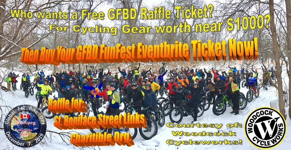 MBFatbikeAdvent's tweet photo. Hey Winnipeg Fatbikers, do you want a FREE GFBD Raffle Ticket for Cycling Gear worth over $1000 (courtesy of Woodcock Cycle - thanks Tim Woodcock and Nicolas Robitaille)?

Then Giddy Up and BUY your GFBD FunFest Eventbrite Ticket for ONLY $10 https://t.co/nhXm0qP9jm
