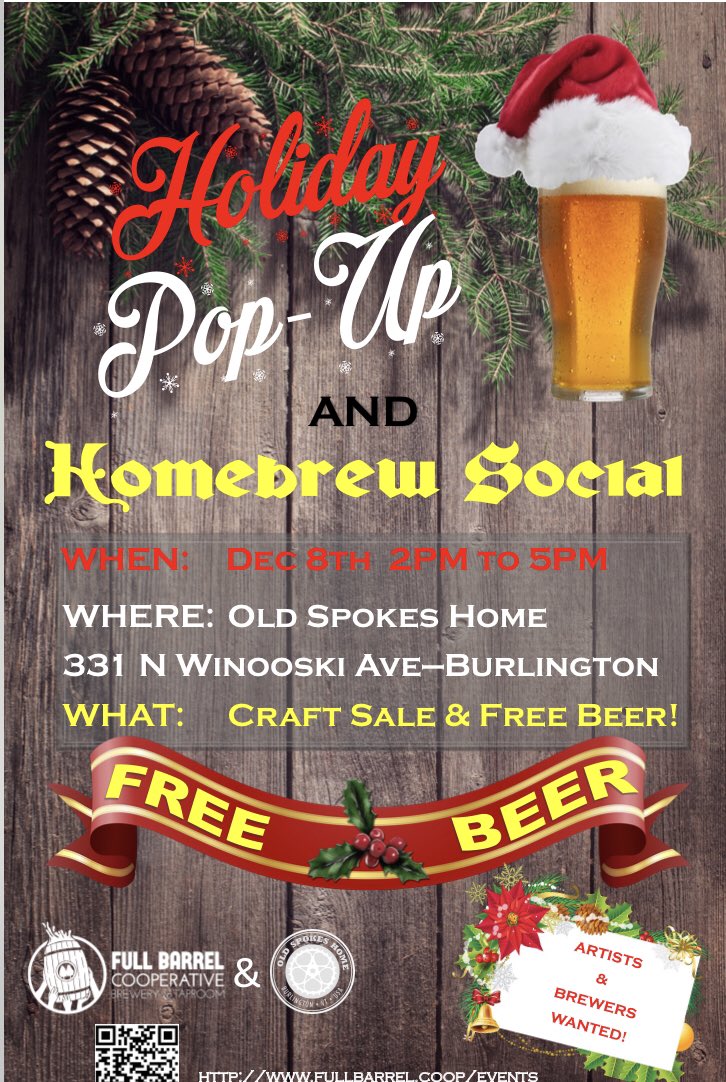 Full Barrel Co-op🌲🍻🌲 (@fullbarrelcoop) on Twitter photo Tomorrow is Friday which means the weekend is soon! Our homebrew social and holiday market is this Sunday from 2-5 at <a href="/OldSpokesHomeVT/">Old Spokes Home</a> free beer samples! #btv #homebrew #coopsrock #cooperativebrewery facebook.com/events/2503180… Tomorrow is Friday which means the weekend is soon! Our homebrew social and holiday market is this Sunday from 2-5 at <a href="/OldSpokesHomeVT/">Old Spokes Home</a> free beer samples! #btv #homebrew #coopsrock #cooperativebrewery facebook.com/events/2503180…