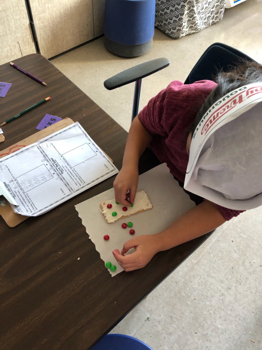 CHolcomb4's tweet photo. Third graders apply multiplication strategies to real world situations. Thank you @krispykreme Frederick MD for the hats that made our Husky Bakery authentic. #proudtobeahusky https://t.co/n77kMgBlm3