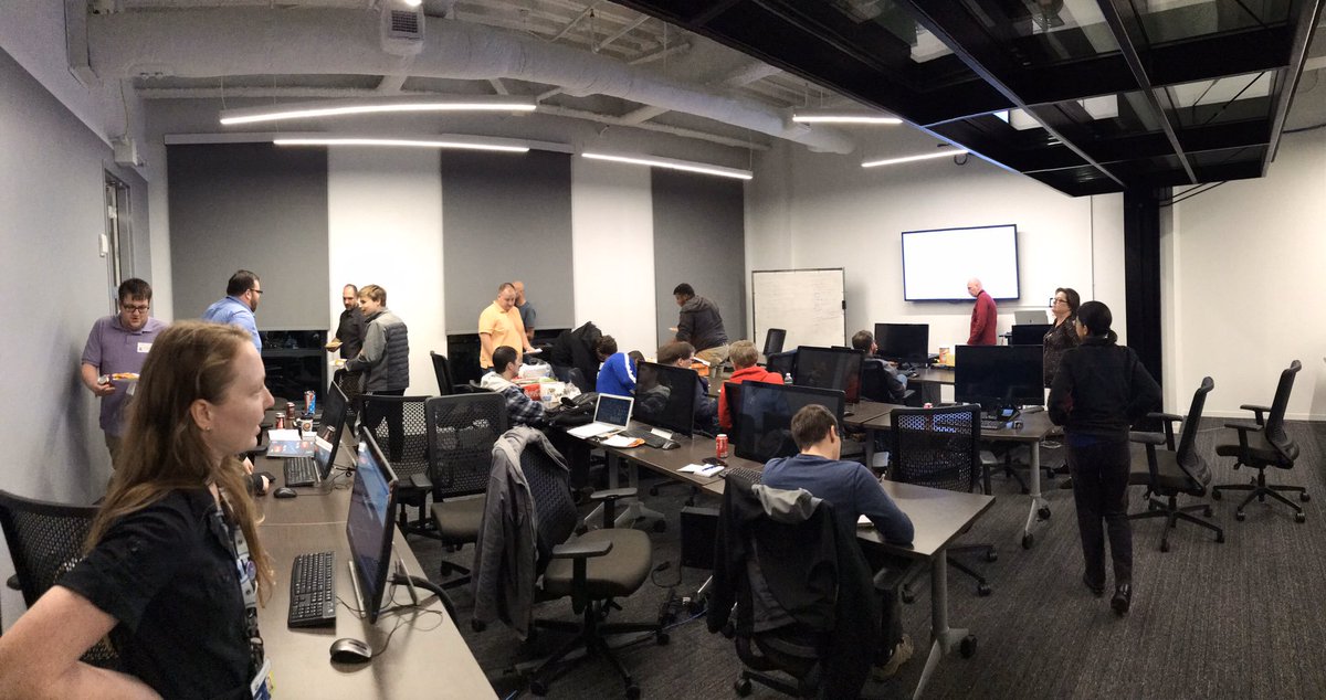 Big thanks to <a href="/MarkBaggett/">Mark Baggett</a> for coming out to speak at our Dev meetup! 🎉 We learned about home-assistant.io and python! What a terrific combination 👍Also, thank you <a href="/_clubhouse/">theClubhou.se</a> for hosting us ♥️ and <a href="/postmarkapp/">Postmark</a> for the #postmarkpizzaparty! Hope everyone had fun! 🤓💕🖥️