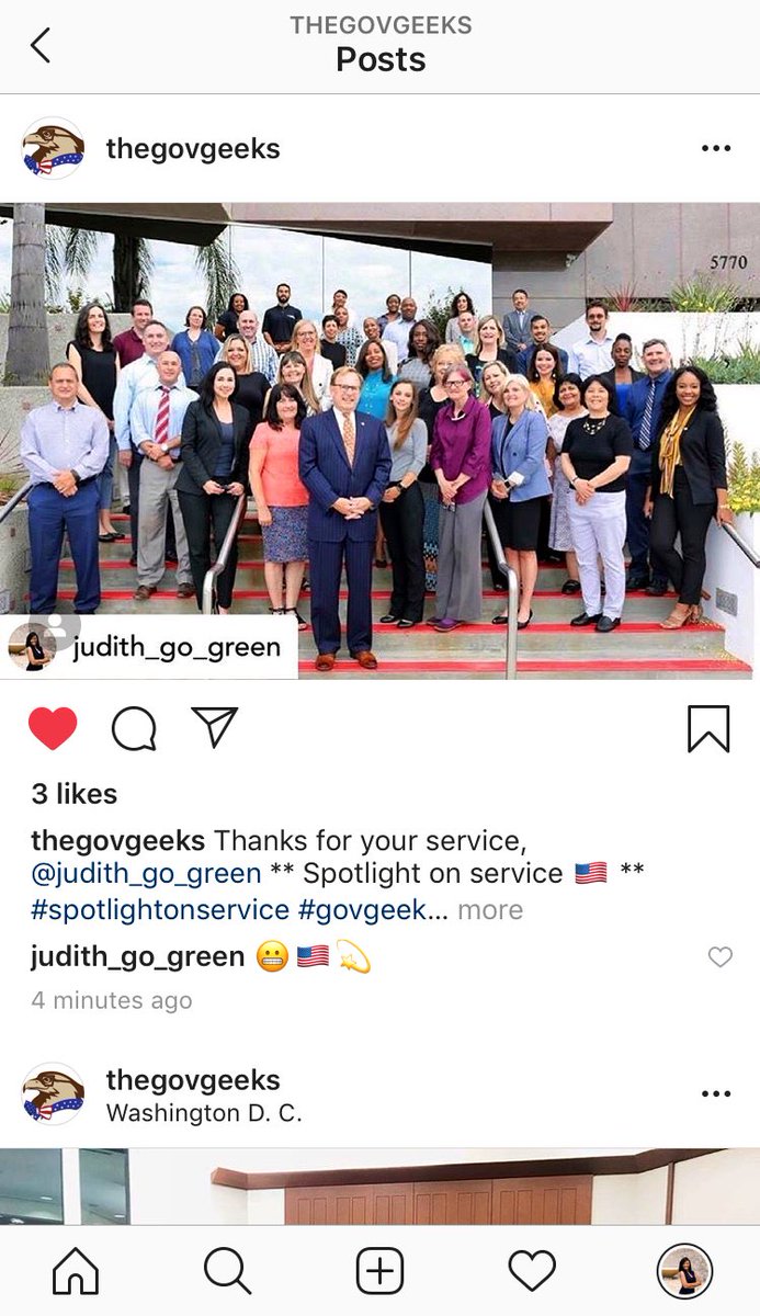 Judith_go_Green's tweet photo. #GovGeeks re-posted my post on their Instagram page w/ over 13k followers! Sweet‼️🇺🇸💫 #PublicServant #LACounty https://t.co/ioW8vZ1ZQ1