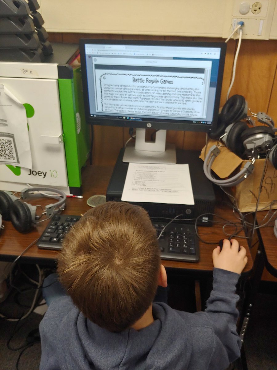 ACruzTeach's tweet photo. Today we used a high interest topic (Battle Royal) to review reading skills and a scoot to review vocabulary.. They were so excited to read. #thecoleway #highinterestlearning https://t.co/pKPFAyqO4n
