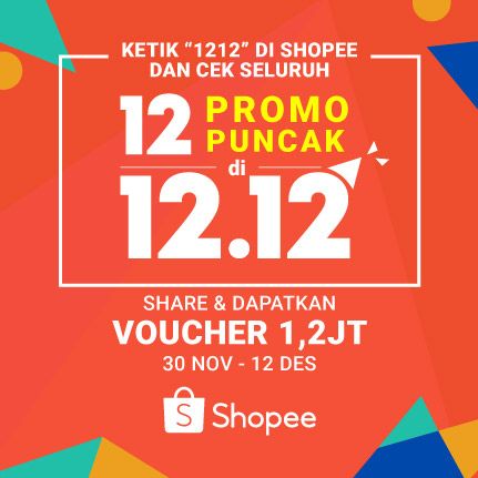Ketik "1212" di Shopee untuk seluruh 12 Promo Puncak di 12.12 Sekarang! Share info ini sekarang &amp; Dapatkan Voucher 1,2 JT play.shopee.co.id/share?share=un…
