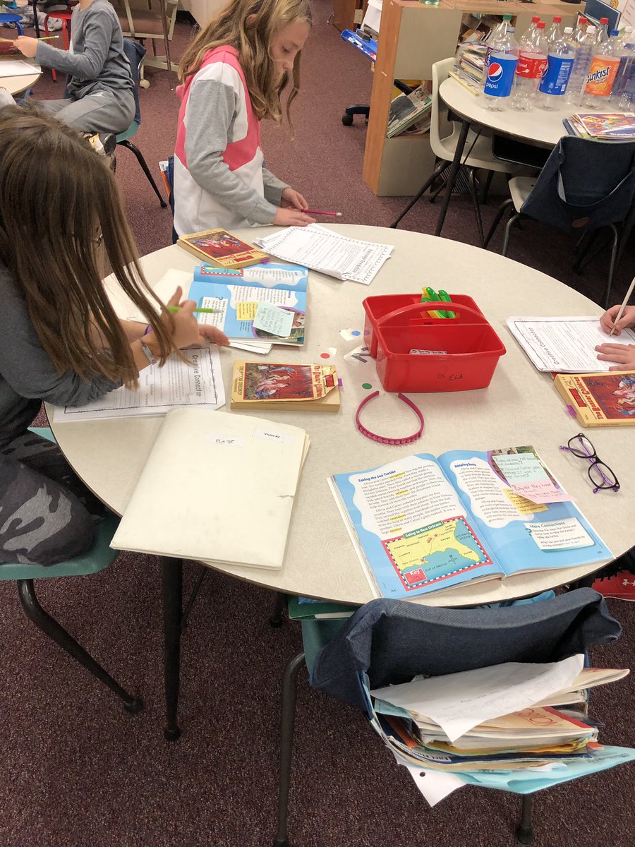 Literature circle time in Mrs. Vallerio’s room!  We are reading the Boxcar Children.