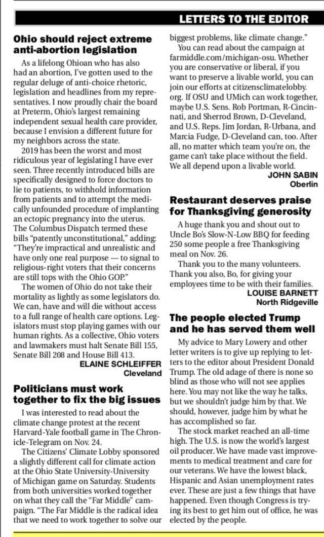 Read and share my letter published in @YourChronicle today! @senrobportman @SenSherrodBrown @Jim_Jordan @RepMarciaFudge #FarMiddle