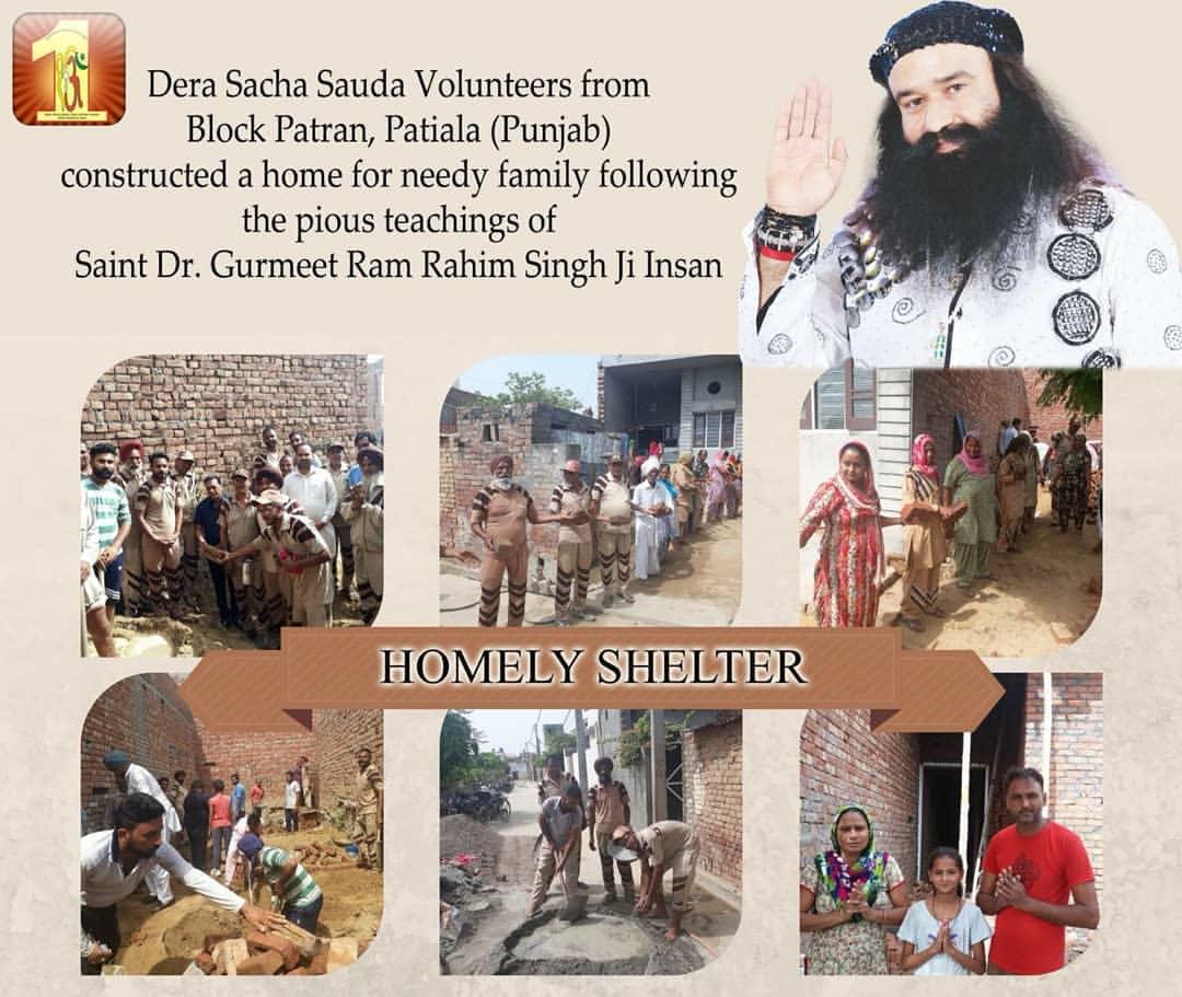 InsanNeeru2's tweet photo. #DSSBuildsHomesForDestitutes
#HomelyShelter
 After witnessing the plight of poor and shelterless people, Saint Dr. @SantGurmeetRam Ji Insan launched the 'Aashiana campaign, according to which houses will be constructed for extremely poor, needless shelterless people and widows https://t.co/qsYlwxNXMV