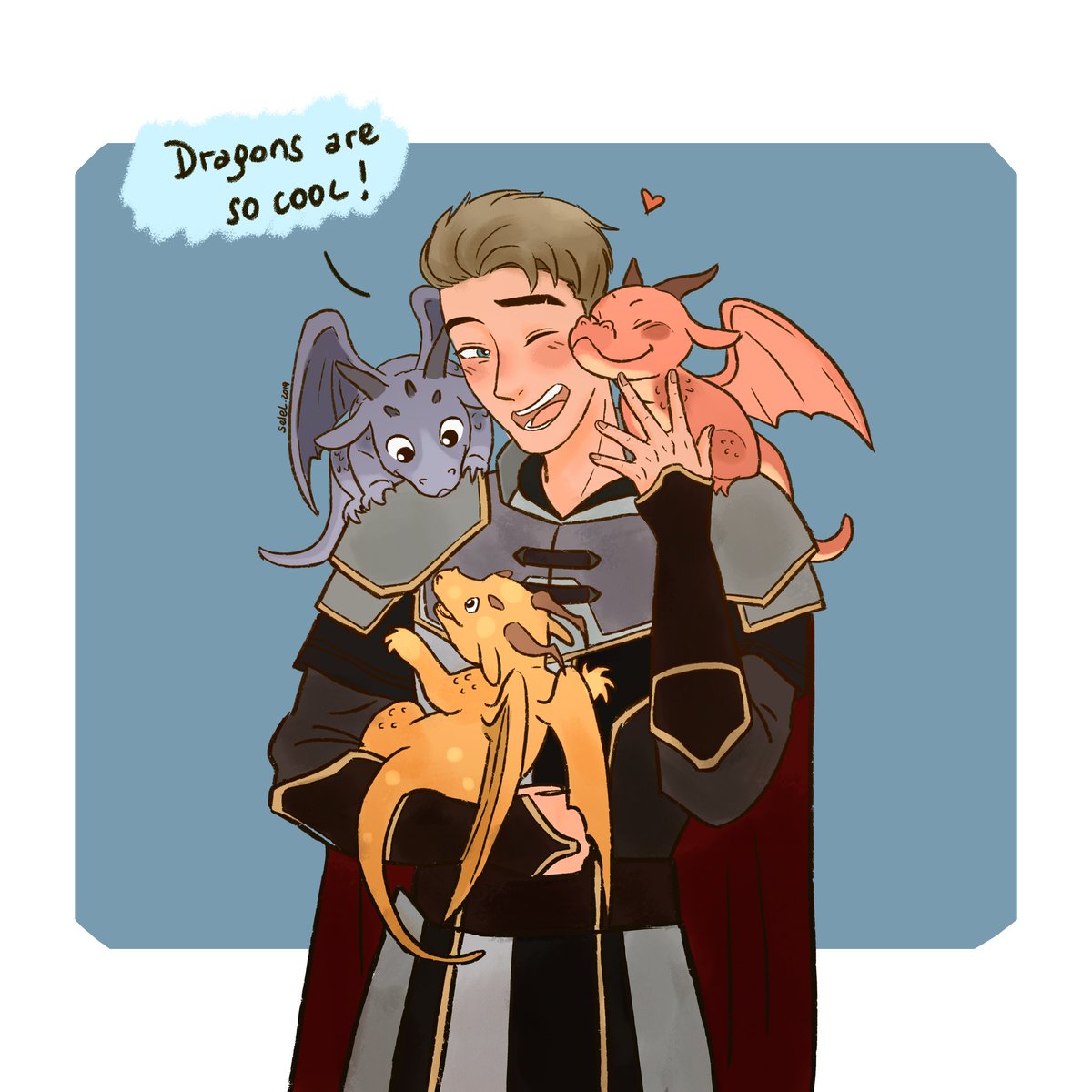 LiaoSelena's tweet photo. Soren with baby dragons 💕🐲
I have to say I really liked Soren in this season 3 😤 

#TheDragonPrince #tdp3 #soren https://t.co/jbKhUh6thj