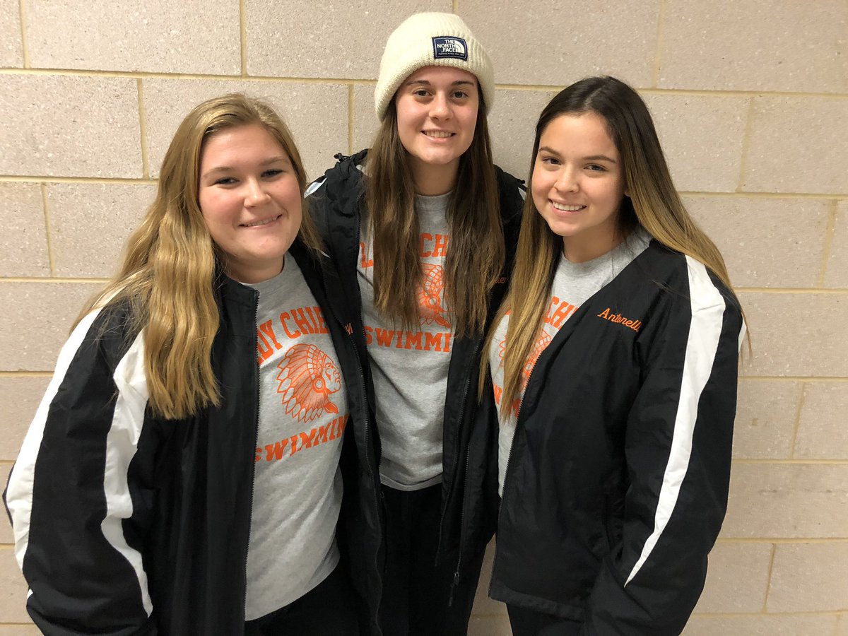 Cherokee_HS's tweet photo. Girls’🏊‍♀️:  To kick off the start of their season, our Lady Chiefs defeat Haddon Twp 90-80.  Pictured below are 3 of the 4 captains Lauren Bayzath, Lauren Stavros, Gianna Antonelli (missing Cate Zane) leading our Lady Chiefs in 2020. https://t.co/X0G91Tu0Xp