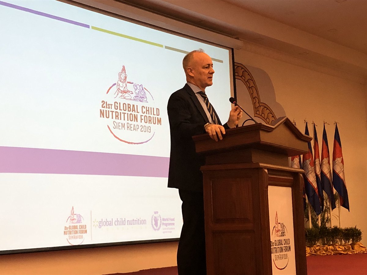 GCNFoundation's tweet photo. Our collective determination knows no bounds and our passion is limitless. We’re not just talking about #schoolfeeding here; we are talking about children, our nation’s children. Let us help them fulfill their dreams. -Regional Director John Aylieff @WFPAsiaPacific #gcnf2019 https://t.co/En8uIz9Dt7