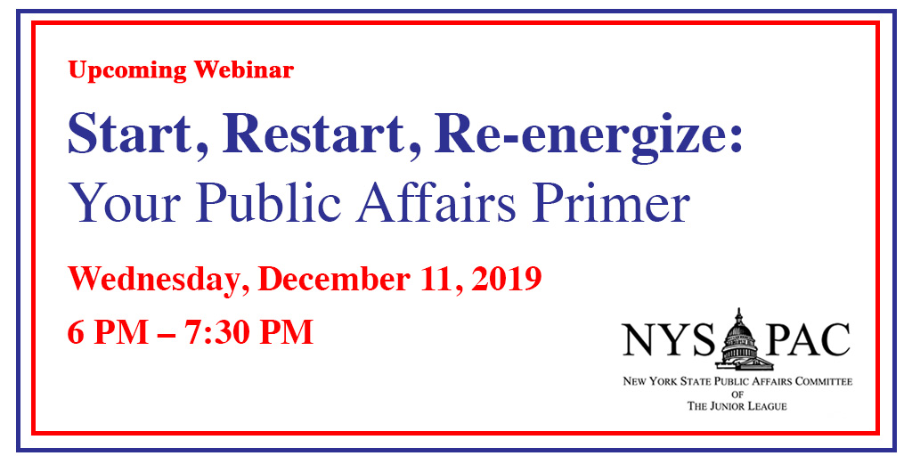 JuniorLeague's tweet photo. The Junior Leagues of New York State Public Affairs Committee (NYSPAC) is hosting a webinar and is inviting ALL Junior League members to attend. #NYSPAC is here to guide you in your efforts. @thenyjl https://t.co/XFVGZu6BIV #JuniorLeague https://t.co/voRNIM3YlZ