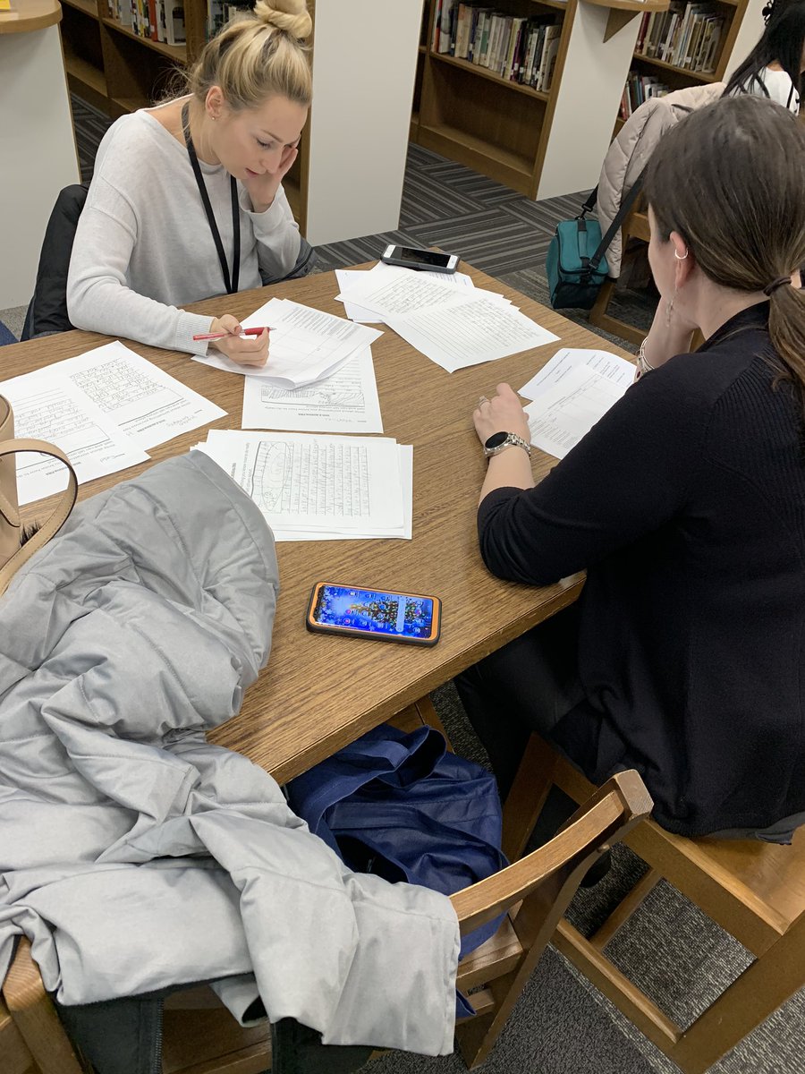 lizveneziano's tweet photo. Language Committee members examine student work against standards to pinpoint strengths and areas in need of support. Amazing to see the growth and evolution of student writers across grade levels! @woschools @BeaHanratty #WOWrites https://t.co/3RLXl66SwC