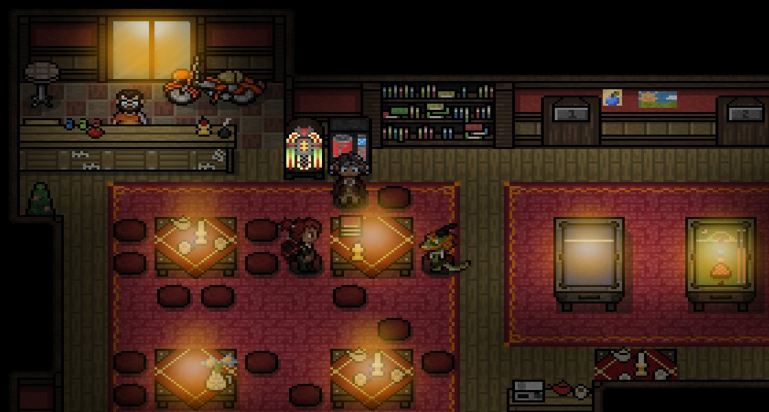 TNB_Development's tweet photo. After a long day at work it's always nice to just relax and enjoy the company of some good friends, am I right?

#pixelart #indiedev #rpgmaker #thenovabloodline https://t.co/0jHZ9NlQDj