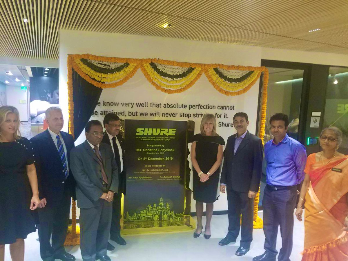 KTRBRS's tweet photo. Welcome to Hyderabad @shure a market leader in the professional audio market; congratulations on your new Software Development Center in Hyderabad #ShureIndia

Regret that I couldn’t join but compliments on choosing our state 👍 https://t.co/O08zwzDDWB