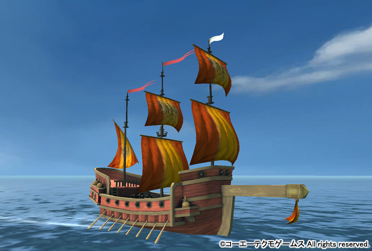 大航海時代 公式 船紹介 今回は中東のガレアス船 ギョーク の紹介です オスマン帝国がヴェネツィアの船 を研究して建造された3層甲板を持つ船で 主に地中海での海戦で活躍しました ゲーム内でも砲撃被害を軽減させるスキルで艦隊の生存率を