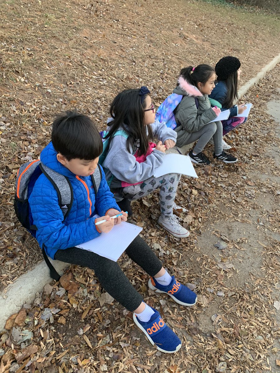 EcoClub students spend some outdoor time to journal winter nature during our December meeting <a href="/fcpsGet2Green/">FCPS Get2Green</a> @BTESNatalie <a href="/MsAbuRishBTES/">Nadya Abu-Rish</a> @MGriggLEARNWME