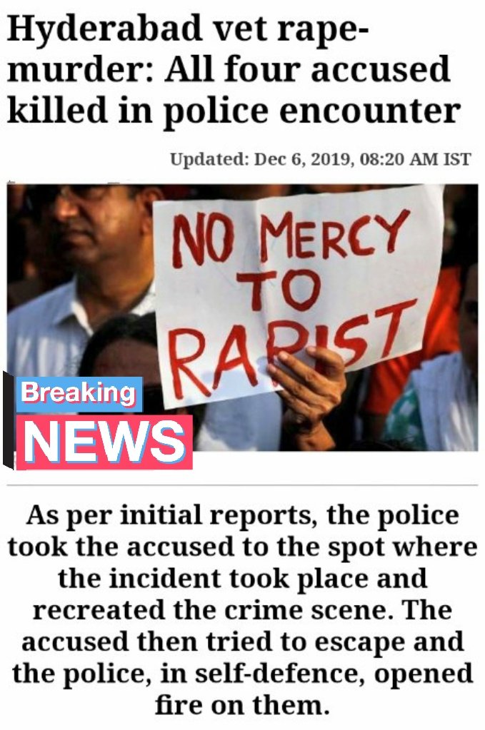 radioorangefm's tweet photo. #OrangeUpdates
#Encounter
#BREAKING : All 4 accused in #Disha rape and murder case were shot dead in a Police Encounter in TG.. They tried to escape while reconstructing the events at the site of the crime.. #JusticeForDisha
#beinghelpless #hydrabad #hyderabadpolice https://t.co/sS8dP2xVCw