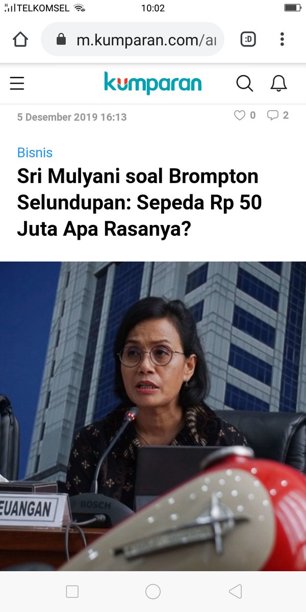 panca66's tweet photo. Ini Menteri Keuangan Terbalik ngaku nga tahu rasanya naik brompton 50 juta. Suka pelupa si ibu. Atau nga tahu mereknya karena casio ya bu? https://t.co/eGvfw4dypW