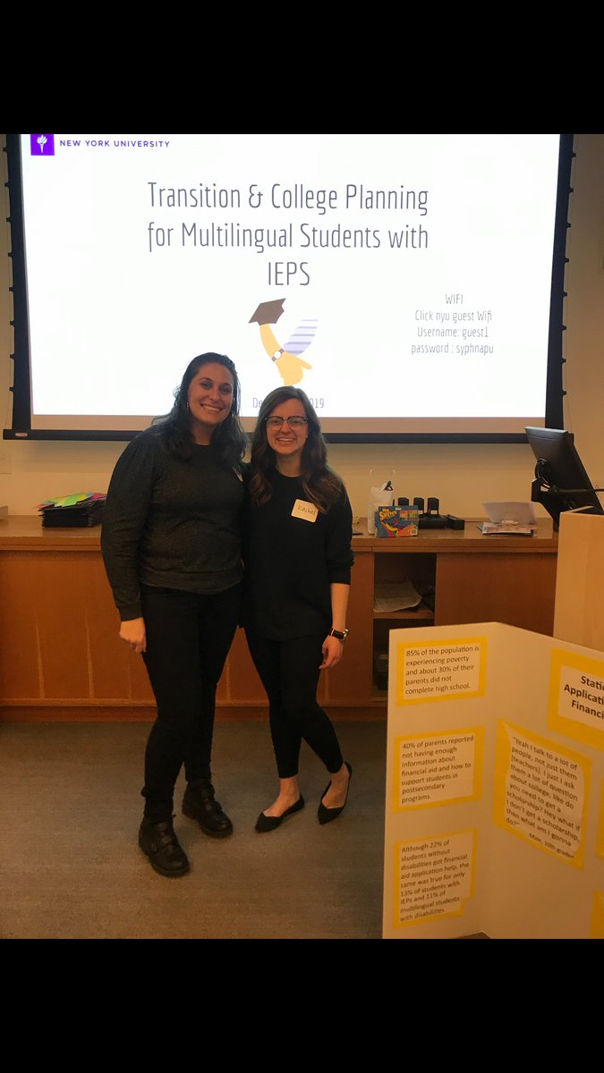 PSSIEP's tweet photo. We had a great time talking w/#NYCTeachers about transition planning for multilingual students with disabilities. We are recharged and inspired by the marvelous humans we met tonight. Thank y'all for coming out! #PostSchoolSuccess #ELLThinkTank @NYUteach @nyusteinhardt https://t.co/6zjf9l32Gs